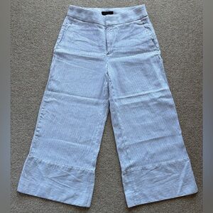 Banana Republic Women’s Blue & White Stripe Wide Leg Crop Pants Size 4